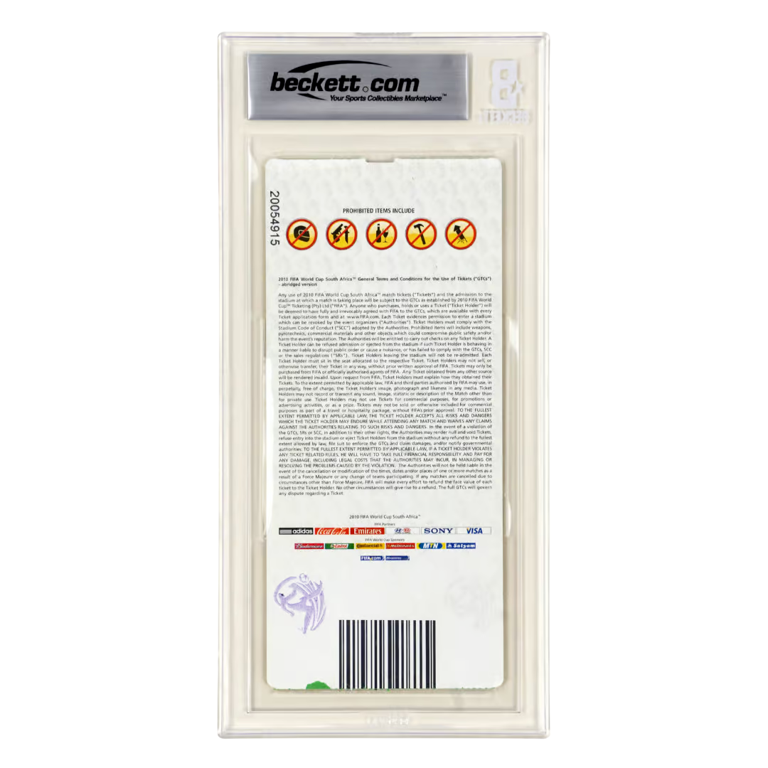 David Villa Signed 2010 World Cup Final Match Ticket Inscribed Champions – BGS 7